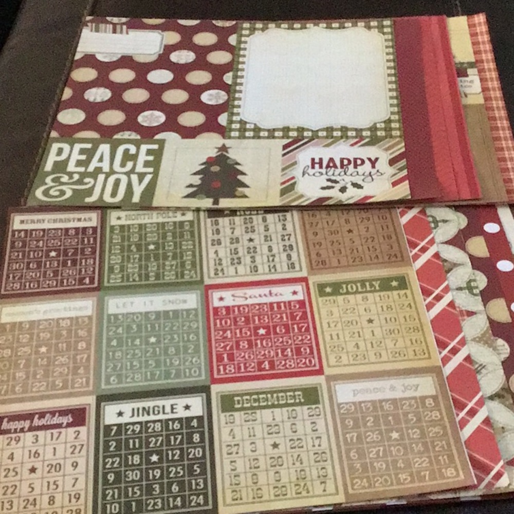 December 25th Loose Scrapbook Paper Bundle